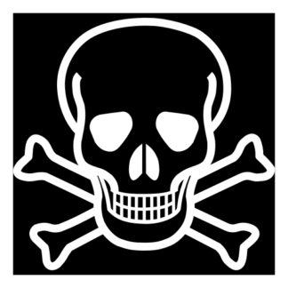 Skull Cross Bones Decal (White)